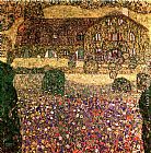 Gustav Klimt Canvas Paintings - Country House by the Attersee